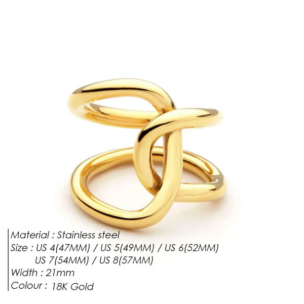 Knotted Trendy Women's Opening Adjustable Ring
