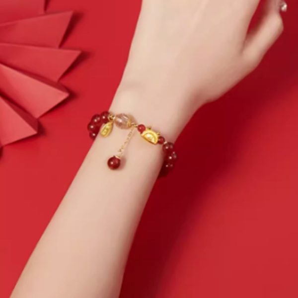 Lucky Blessing Card Hetian Jade Bracelet Chinese Style
