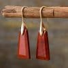 Women's Natural Stone Pendant Earrings