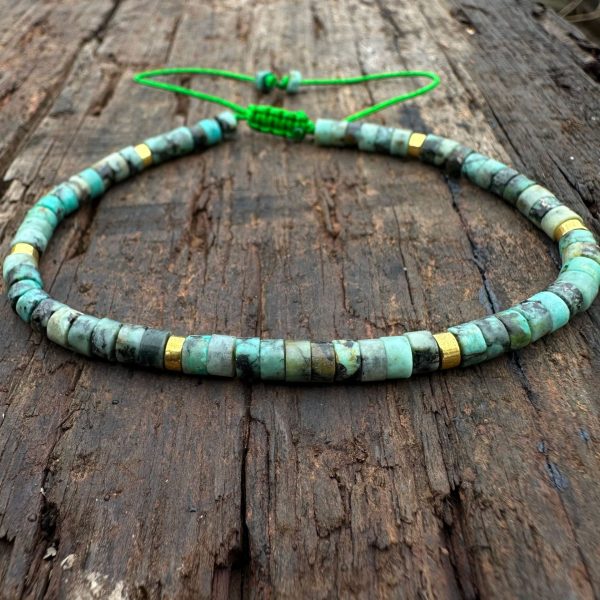 Natural Stone 42 Spacer Glitter Stone Crystal Adjustable Bracelet
