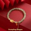 Lucky Blessing Card Hetian Jade Bracelet Chinese Style