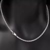 S925   Sterling Silver Plated Fried Dough Twists Chain Necklace For Men And Women