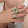Niche Personalized Cold Style Geometric Dripping Titanium Steel Gold-plated Ring