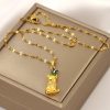 Micro Inlaid Zircon Bear Butterfly Temperament Entry Lux Necklace