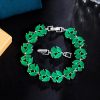 Copper Inlaid Zircon Flower Bracelet