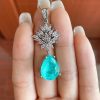 Classic Princess Pendant Stud Earrings Jewelry Set