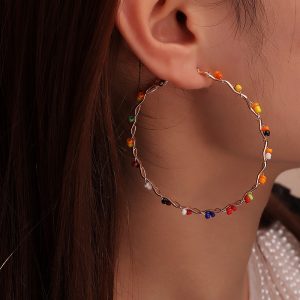 Frosty Wind Simple Personality Wild Sweet Circle Earrings