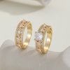Copper Inlaid Zircon Ear Of Rice Advanced Couple Ring