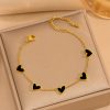 Multi-Color Three-dimensional Heart Shell Clavicle Chain Personality Heart-shaped Titanium Steel Bracelet