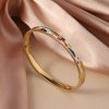 Titanium Steel Bracelet Women's Exquisite Geometric Oil-spot Glaze Flowers