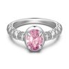 Oval Big Diamond Design French Elegant Elegant Round Ring