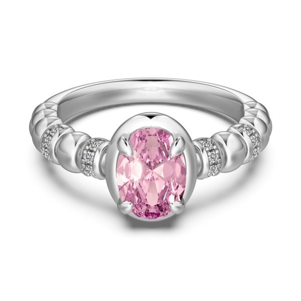 Oval Big Diamond Design French Elegant Elegant Round Ring