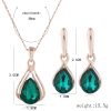 Alloy Water Drop Necklace Earring Jewelry Set