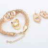 Diamond-encrusted Section Chain Jewelry Set Four-piece Set