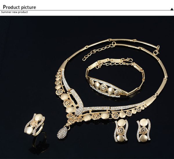 Popular Necklace And Earrings Alloy Four-piece Jewelry Set