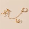 Cold Wind No Hole Earring Set Retro Zircon Snake-shaped Chain Ear Clip