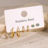 Stainless Steel Circle With High-end Zircon Earrings