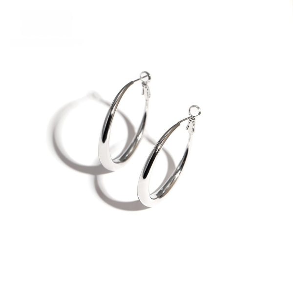 Silver Needle Big Circle Simple Bracelet Earrings High Sense