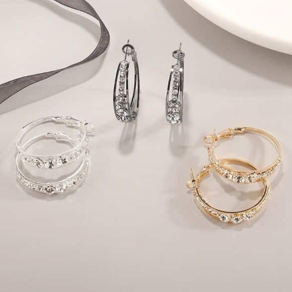 European And American Air Drill Mosaic Women's Earrings