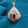Creative Design Color Zircon Pendant Necklace
