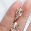 Micro-set Zirconium Diamond Temperament Sparkly Silver Needle Earrings