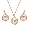 Creative Two-piece Alloy Pearl Jewelry Set Simple And