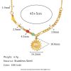 French Retro Easy Matching Necklace Stainless Steel Sun