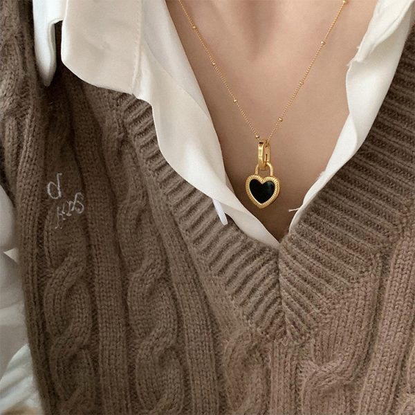 High-grade Double-sided Shell Love Pendant Necklace For Women