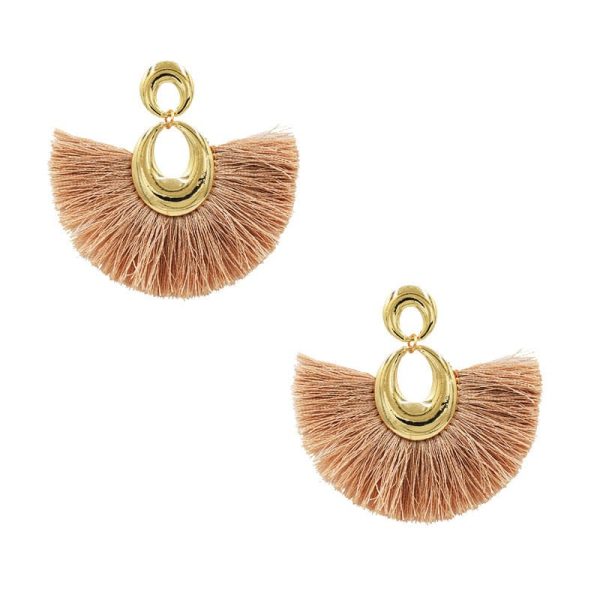 Water Drop Fan-shaped Tassel Earrings