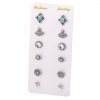 Diamond Stud Earrings 6 Pairs Combination Set Cycle Stud Earrings High-end Fashion Hot Selling Ear Rings