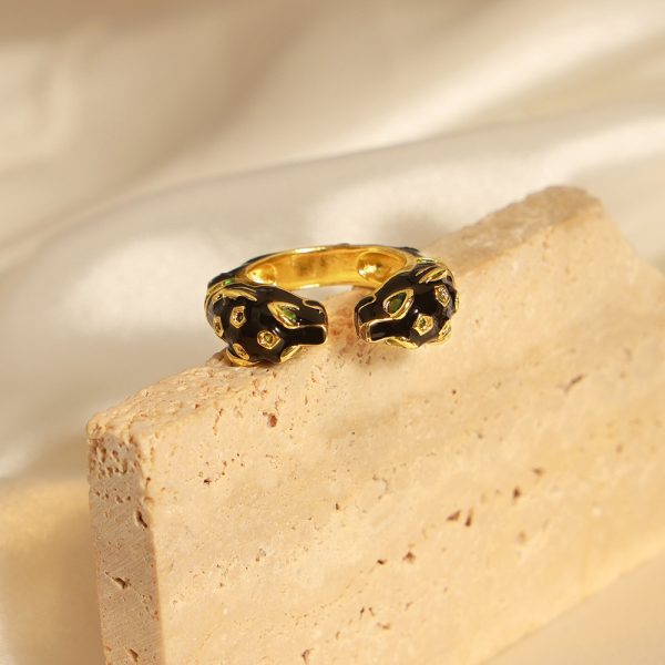 Fashion Special-interest Animal Oil Dripping Cheetah Open Ring