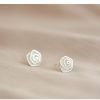 S925 Sterling Silver Spiral Flower Sterling Silver Stud Earrings