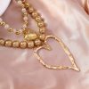 Creative Personality Heart Love Heart Beaded Necklace Suit