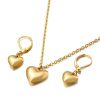 Korean Fashion Personality Heart Pendant Earring Jewelry Set