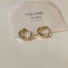 Glossy Geometric Polygon Section Ear Clip Everyday Style Simple Circle Earring