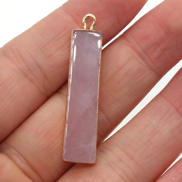 Natural Semi-precious Stone Rectangle Pendant Jewelry Accessories