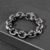 Retro Style Black Square Rivet Stainless Steel Men's Bracelet