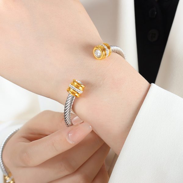 Titanium Steel Inlaid Twelve-color Zircon Bracelet