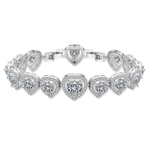 Geometric Heart Shape AAA Zircon Bracelet Female Korean Style Temperament