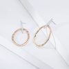 Jane Oval Circle Exaggerated Pendant Two-tone Stud Earrings