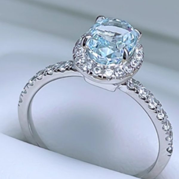 1.5 Carat Fresh Navy Blue Treasure Ring, Light Luxury And Niche