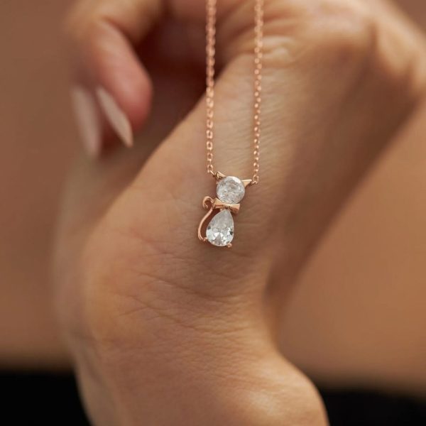 Sweet Fashion Fashionmonger Adorable Pet Kitty Gem Pendant Clavicle Chain