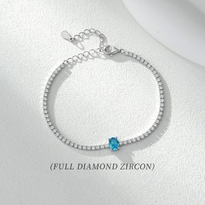 Women's S925 Sterling Silver Diamond Inlaid Zircon Bracelet