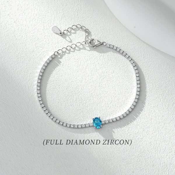 Women's S925 Sterling Silver Diamond Inlaid Zircon Bracelet