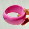 Resin Oval Wide Geometric Curved Resin Solid Color Bracelet