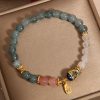 Blue Water Emerald Crystal Goldfish Bracelet For Women