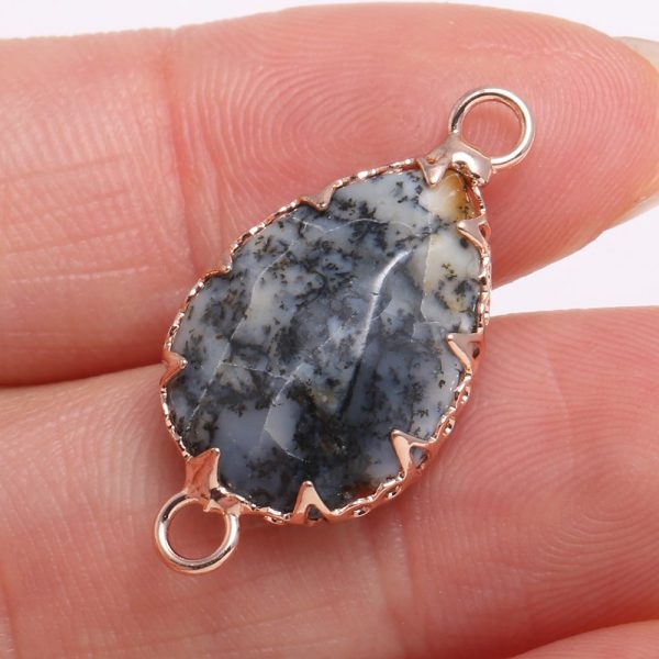 Drop Shaped Faceted Natural Stone Connector