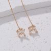 Cross Border Jewelry Personality Copper Micro Set Zircon Butterfly Ear Bone Clip Super Long Personality Tassel Ear Line Earrings
