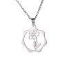 Stainless Steel Gold Snow Hualien Universe Flower-de-Luce December Flower Pendant Necklace