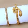 Snake-shaped Bracelet, Diamond-set Chain Bracelet Set Of 2